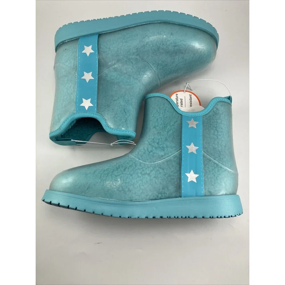 NEW Wonder Nation Girls Faux Sherpa Boots Blue Winter boots KIDS - Size 6 - Picture 6 of 16
